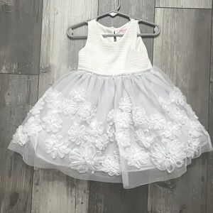 Nannette Baby Girl 18 Months Floral Dazzling White Formal Dress